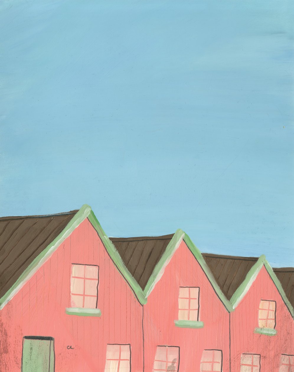 House, 2013 (olej na papíře) od Grace Helmer
