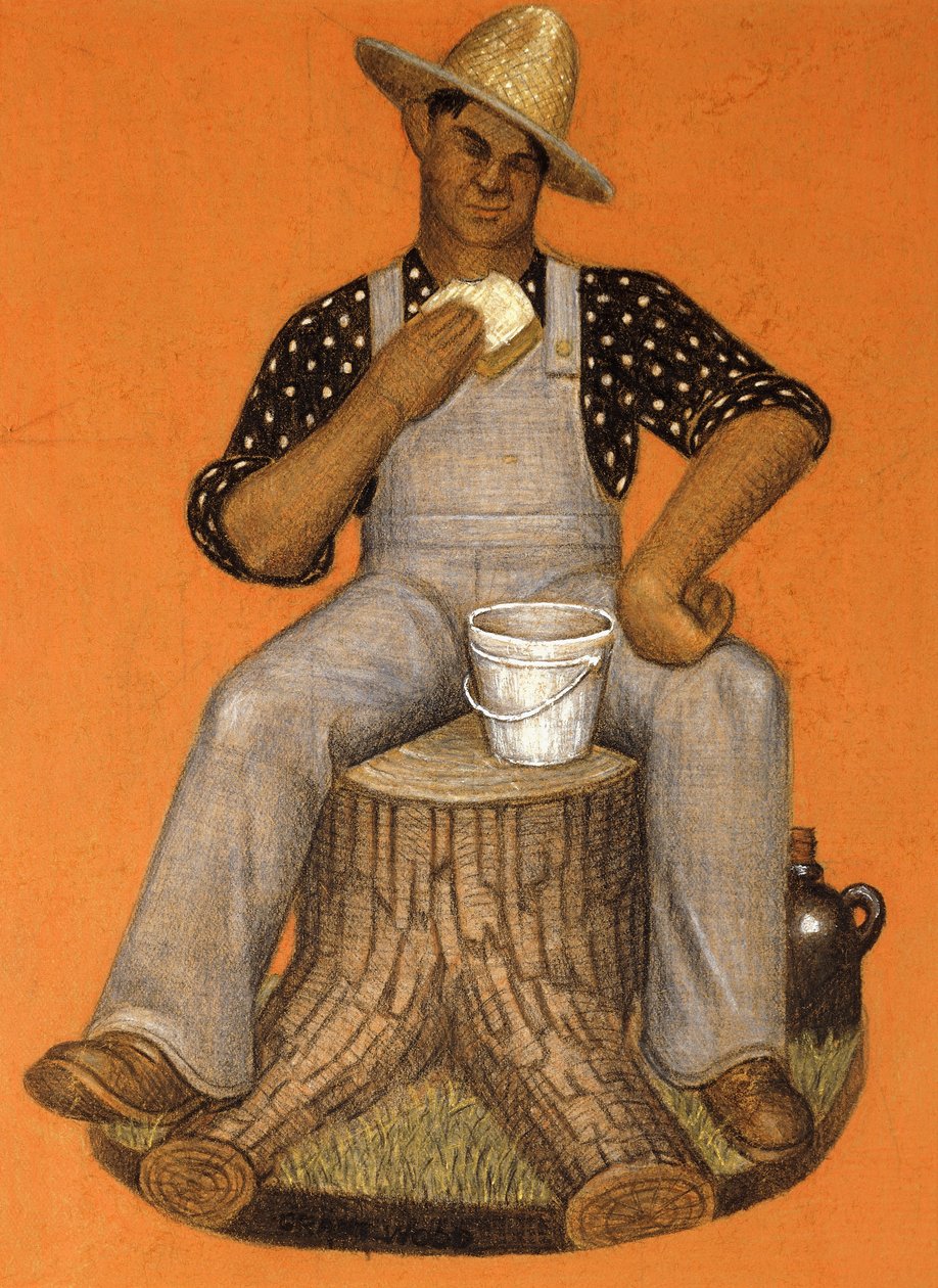 najatý muž, od Grant Wood