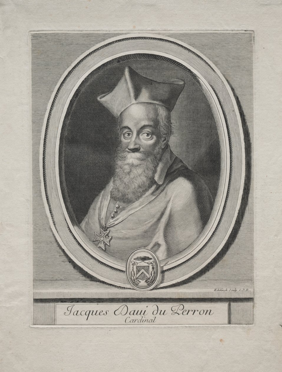 Kardinál Jacques Davey Duperron od Gérard Edelinck