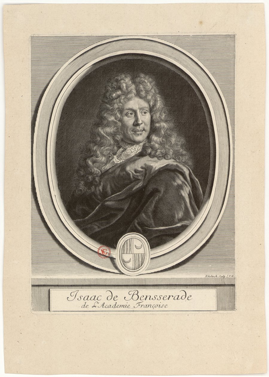 Isaac de Bensserade z Académie Françoise od Gérard Edelinck