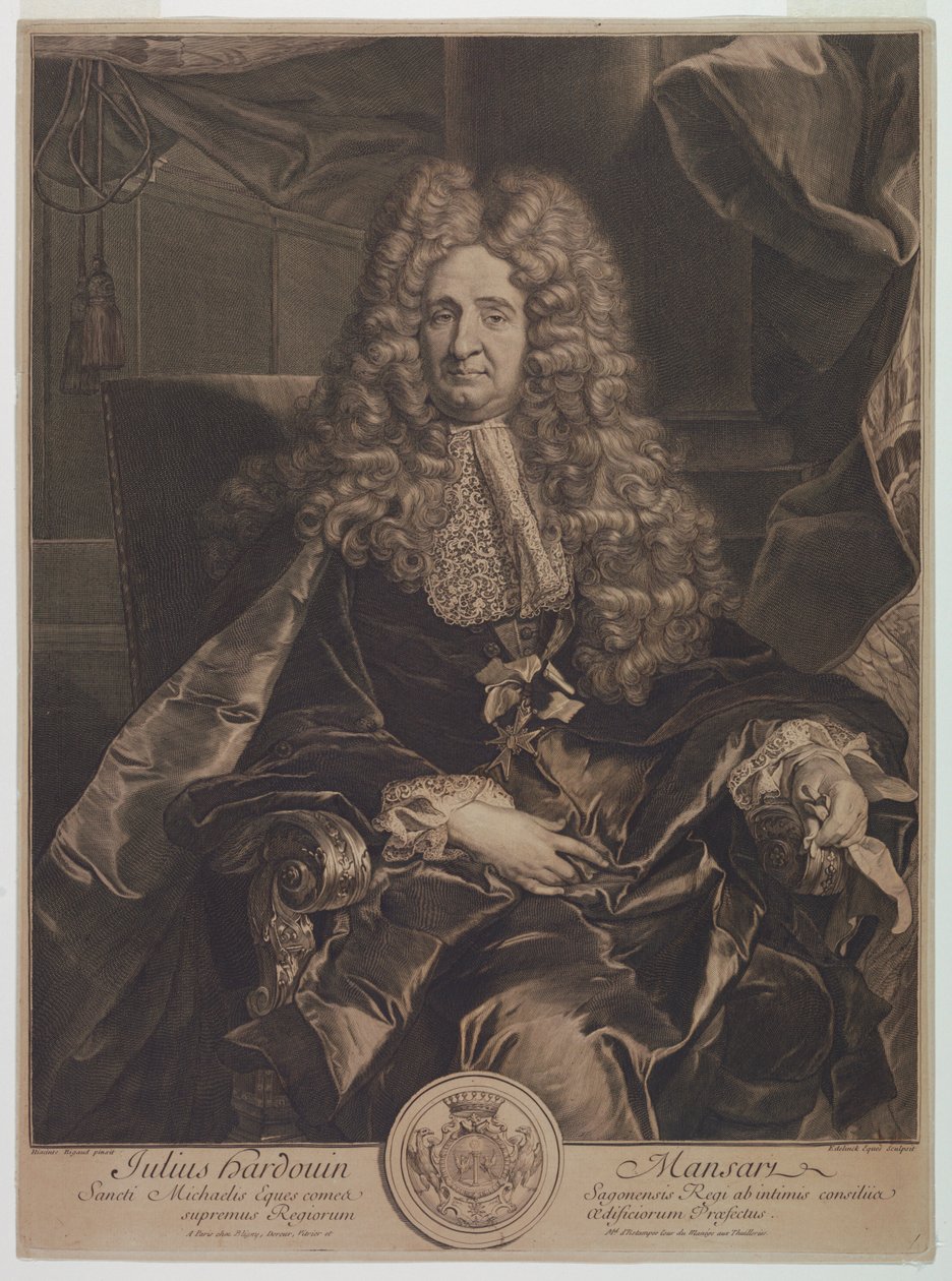 Portrét Jules-Hardouin Mansart (1646-1708) od Gérard Edelinck