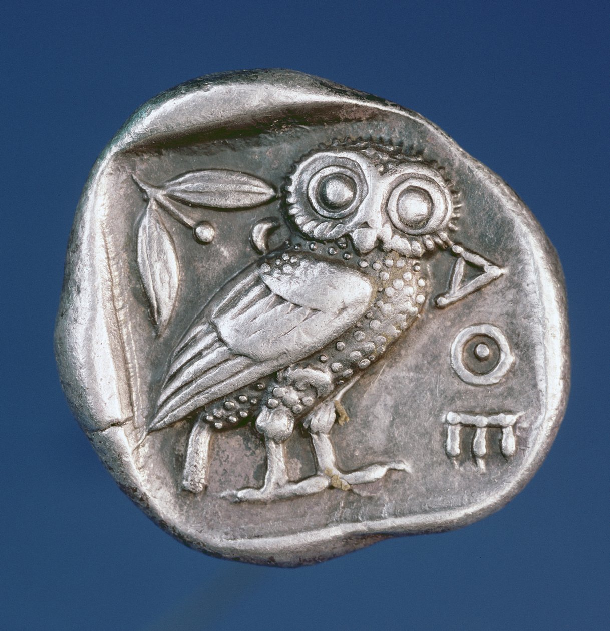 Athénská tetradrachma zobrazující sovu z Atén (stříbrná) od Greek