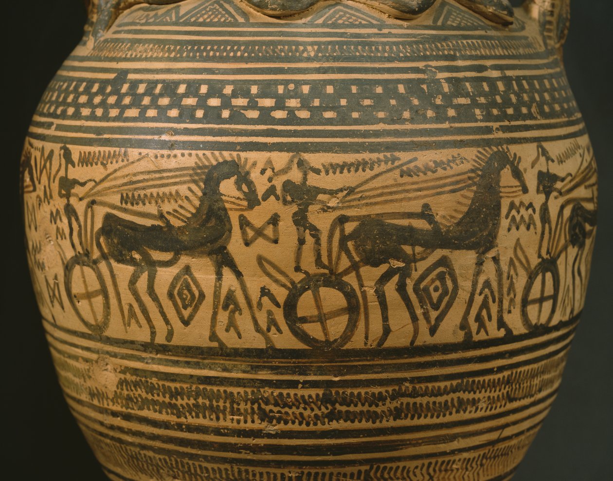 Atická amfora, pozdní geometrická doba II B (asi 720-700 př. n. l.) (malovaná hlína) (detail) (viz také 346644) od Greek