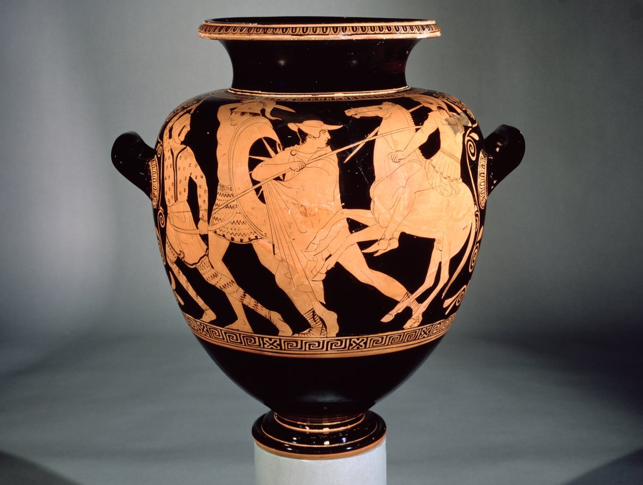 Podkrovní červenofigurová amfora zobrazující Amazonky a Řeky (keramika) od Greek