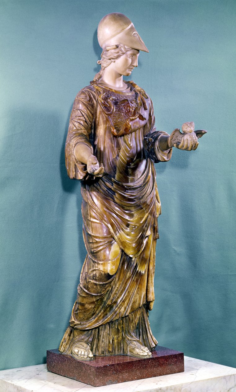 Minerva se sovou, kopie originálu ze 6. století (alabastr) od Greek