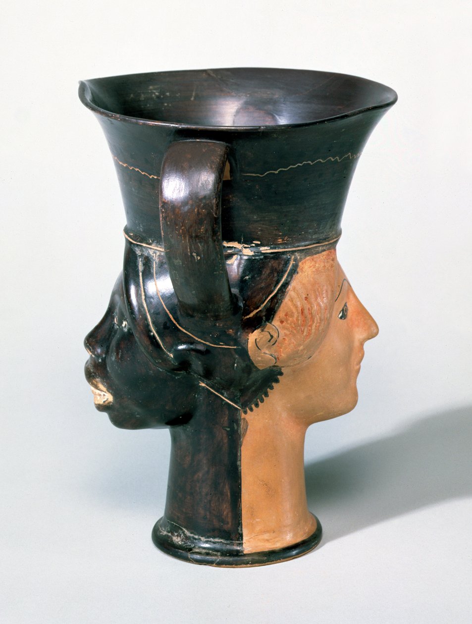 Attic Janiform Kantharos Cup, cca 470 př.nl (keramický) od Greek