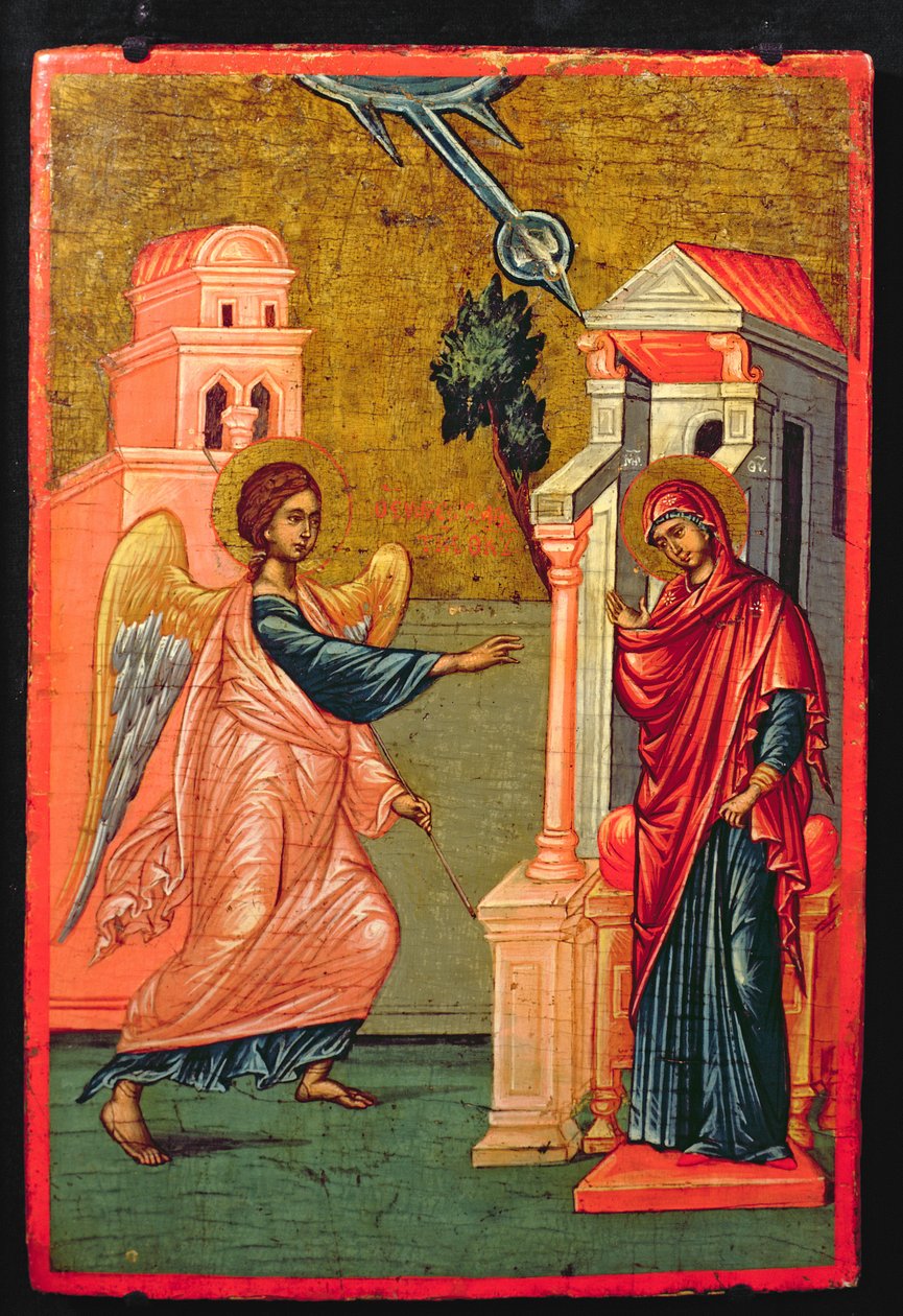 Zvěstování, řecká ikona, konec 17. století od Greek School