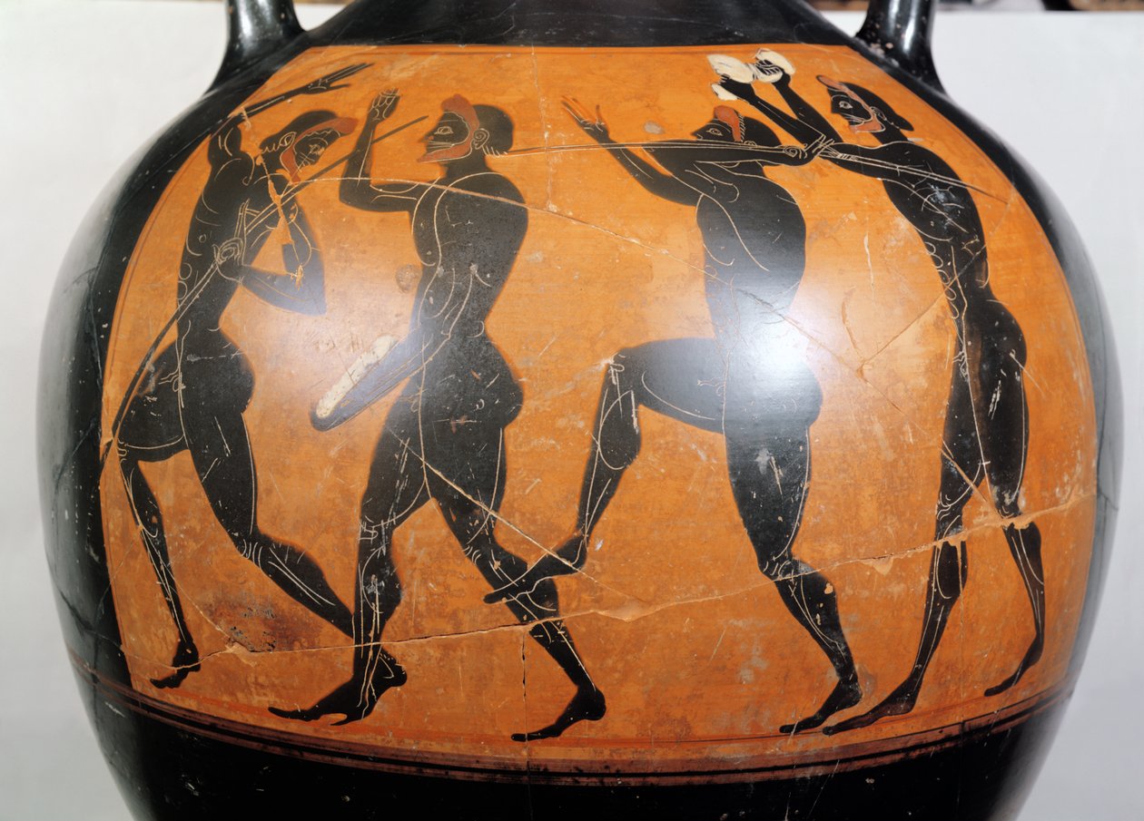 Attická černofigurová amfora s vyobrazením atletů (keramika) od Greek School