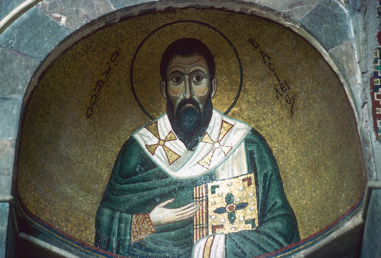 St Basil, mozaika v Katholikon (mozaika) od Greek School