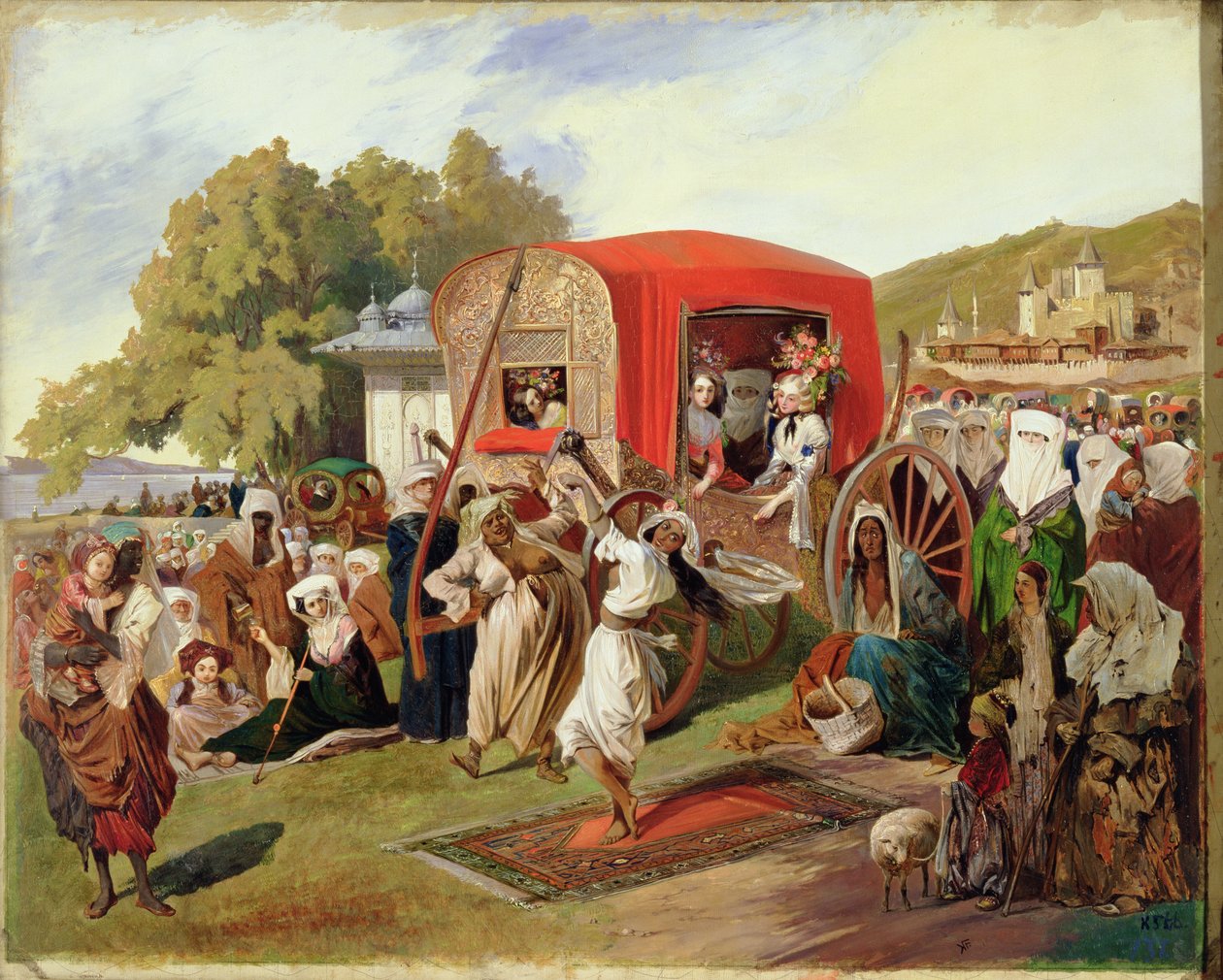 Venkovní slavnost v Turecku, kolem 1830-60 od Grigori Grigorevich Gagarin