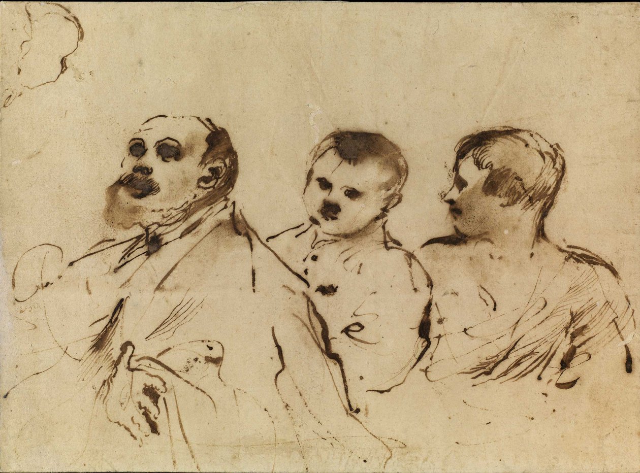 Biskup se dvěma dětmi od Guercino