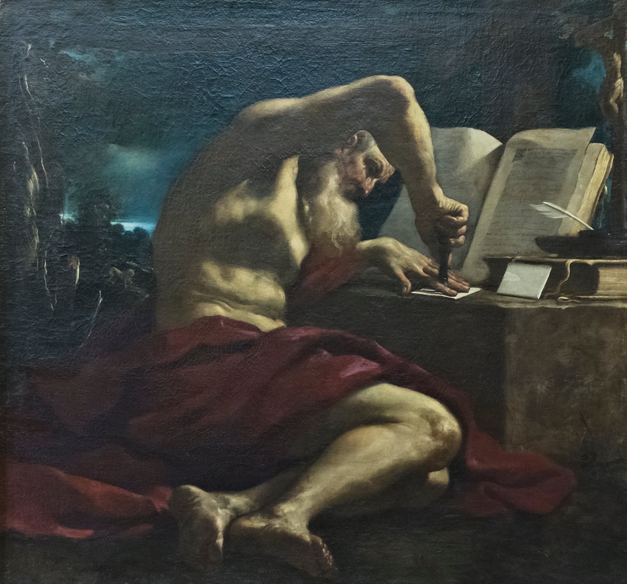 Svatý Lukáš od Guercino (1591 1666) (studio)