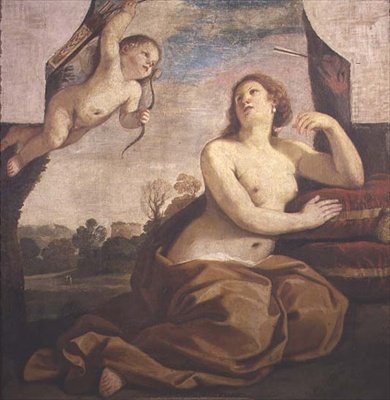 Venuše a Amor od Guercino