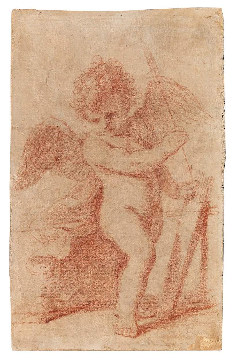 Amor odkládá šíp do toulce. od Guercino