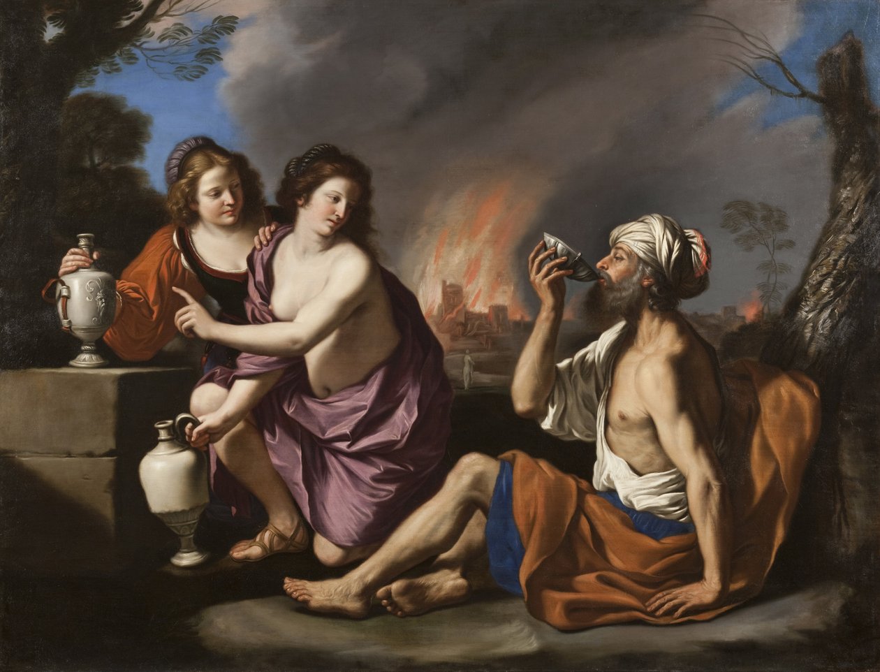 Lot a jeho dcery od Guercino