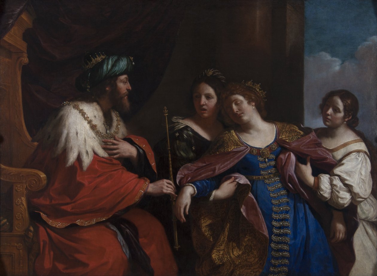 Příběh Ester a Ahasvera, 1639 od Guercino