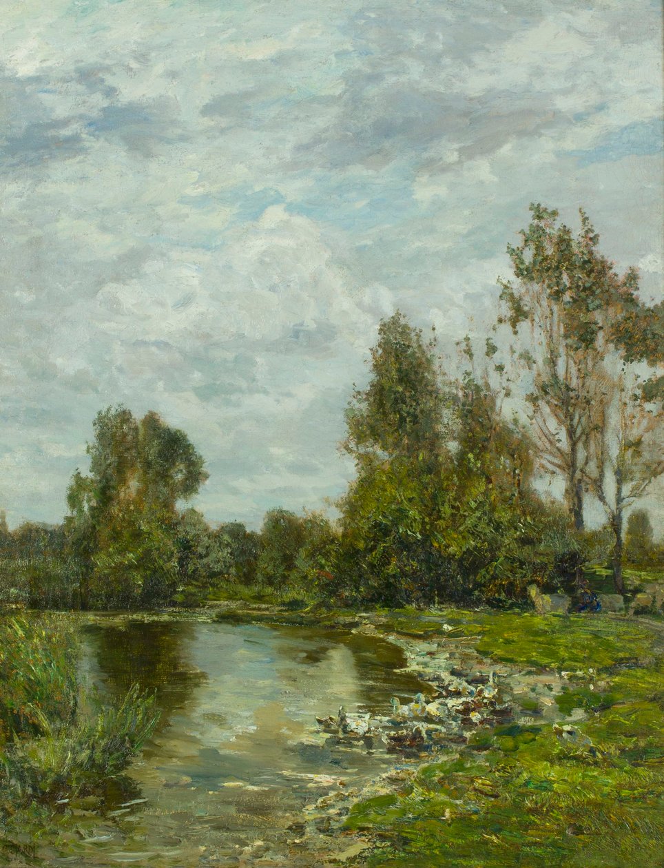 Podél řeky Sile, 80. léta 19. století. od Guglielmo Ciardi