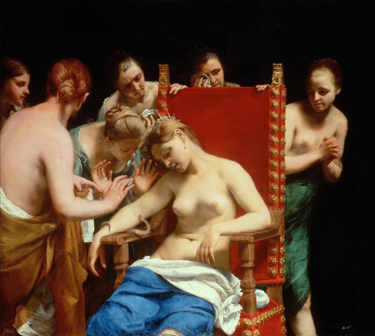 Kleopatřina smrt od Guido Cagnacci