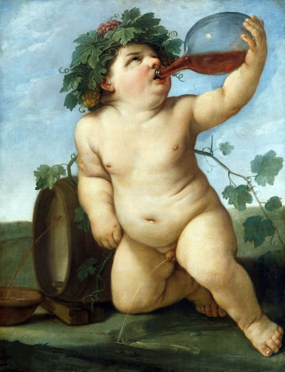 Pití Bacchus Boy, kolem 1623. od Guido Reni