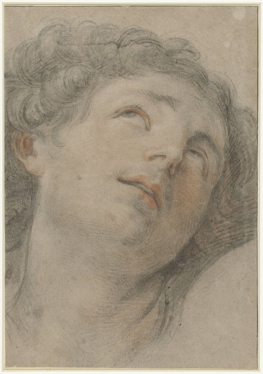 Hlava svatého Šebestiána, dívá se nahoru od Guido Reni