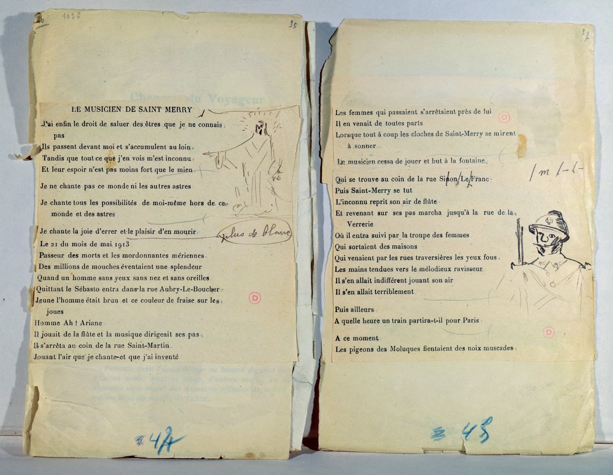 Komentovaná a ilustrovaná kopie „Le Musicien de Saint Merry“ od Guillaume Apollinaire