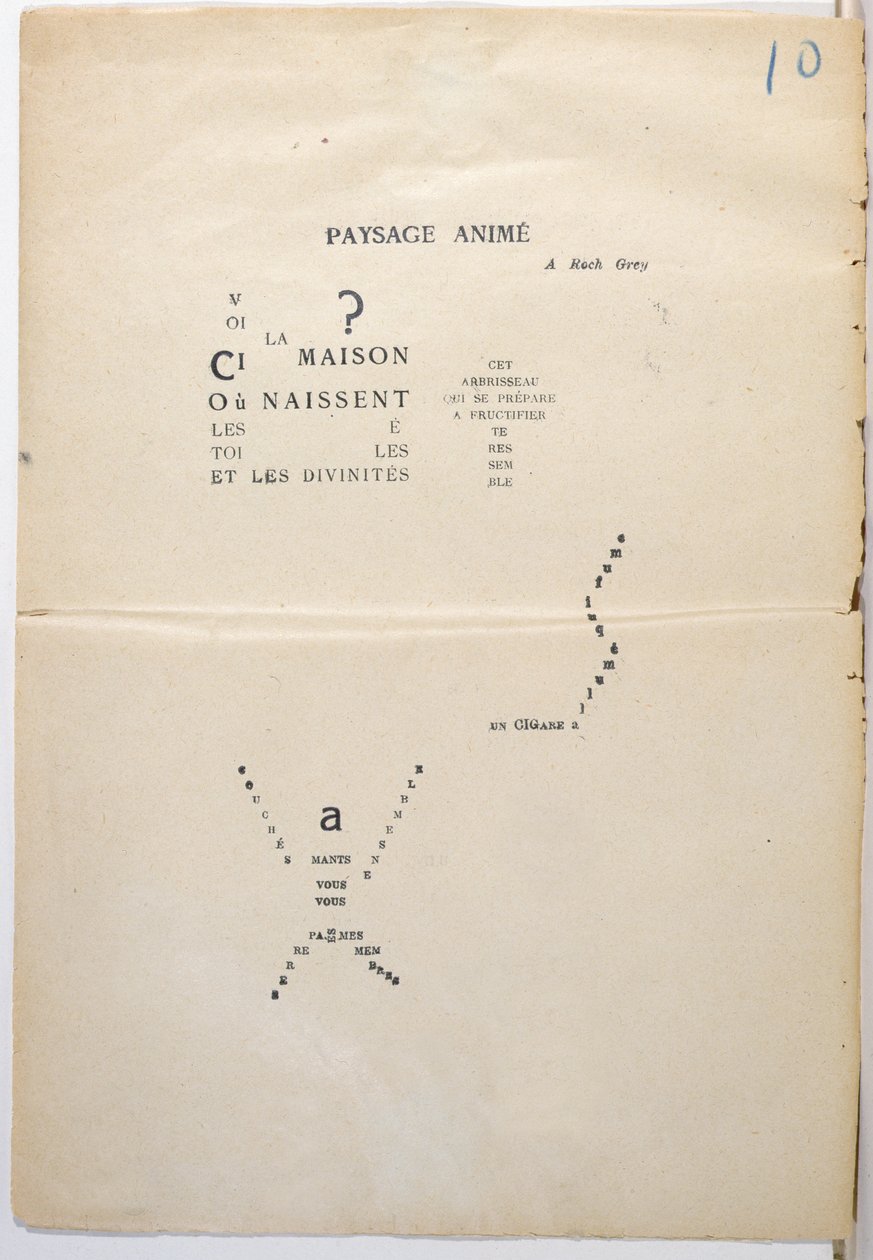 Korektura stránky z „Et Moi aussi Je Suis Peintre“, 1914 (inkoust na papíře) od Guillaume Apollinaire