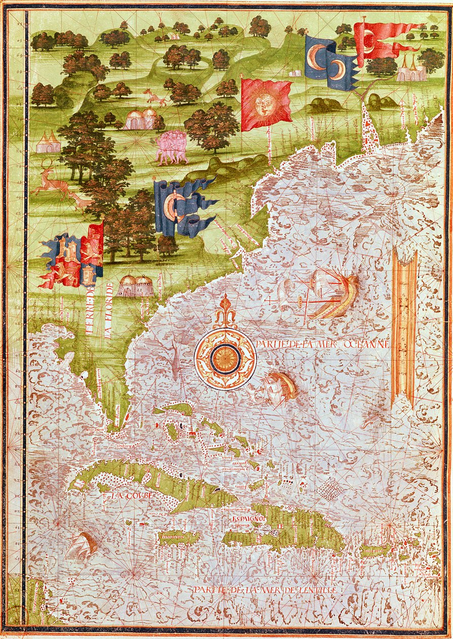 F.52v Mapa Floridy a Antil, z 