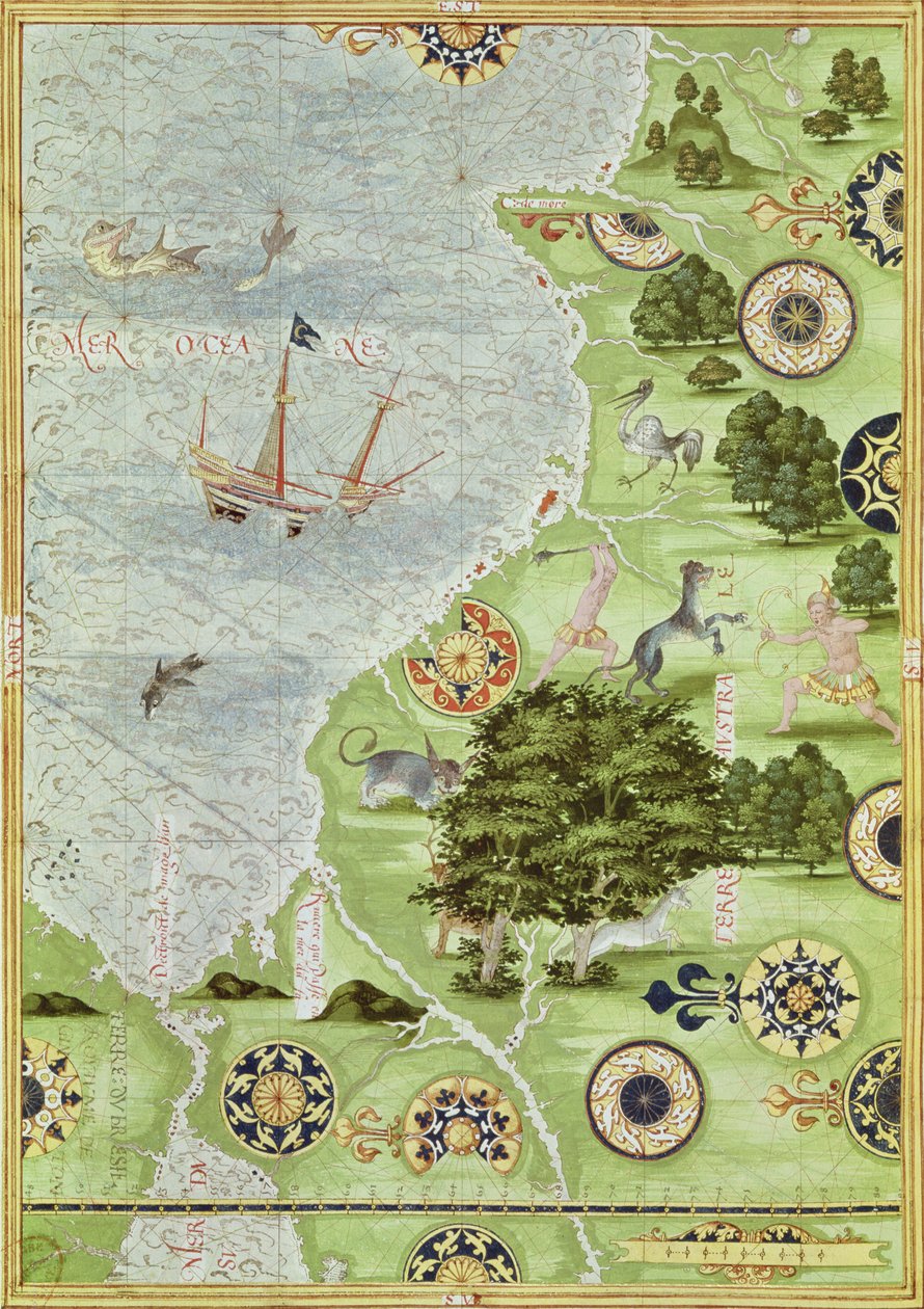 Fol.39v Mapa Magellanského průlivu, z 