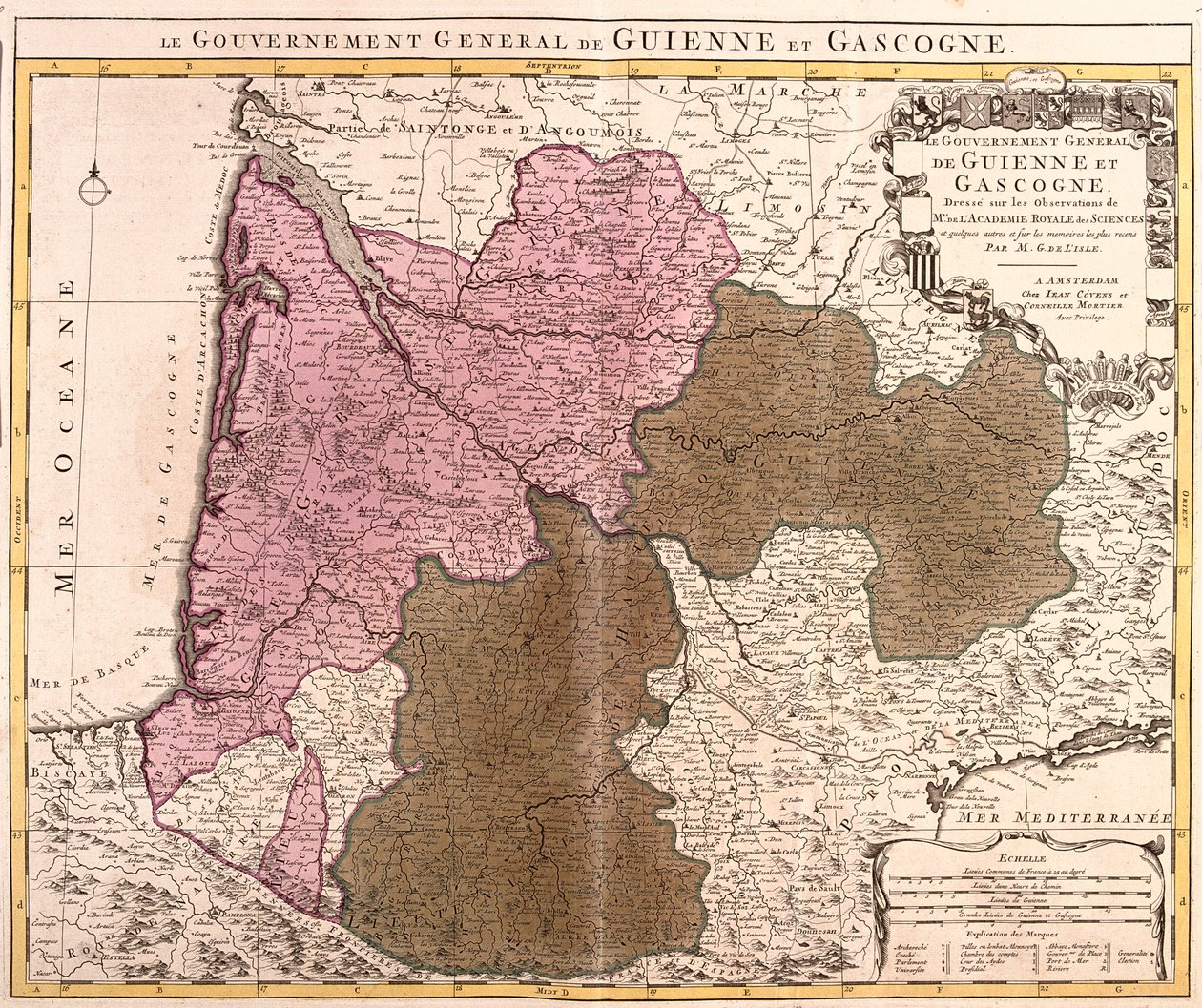 Guyenne, Gaskoňsko, Francie od Guillaume Delisle