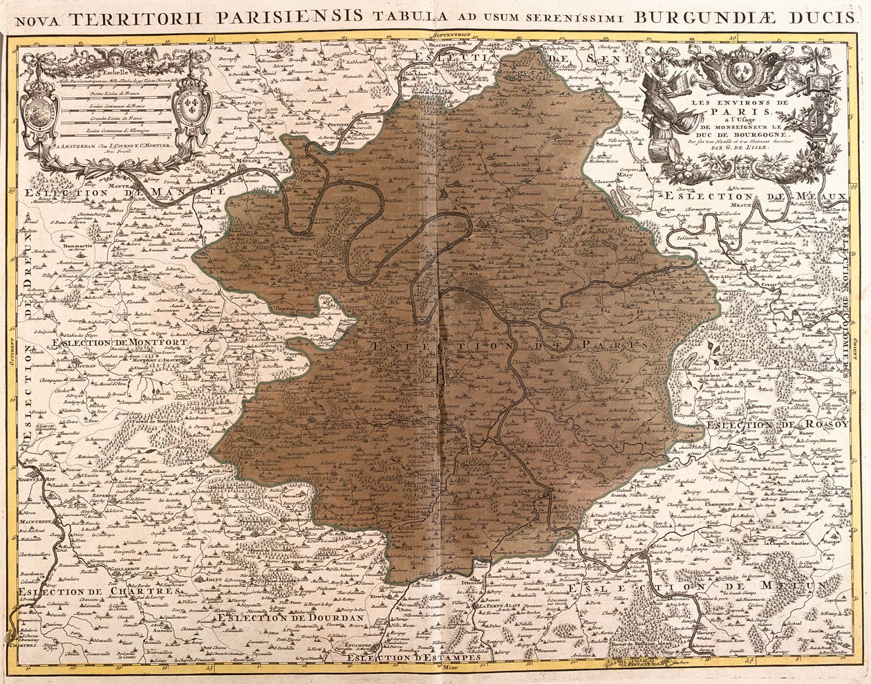 Mapa Ile de France (lept od Guillaume Delisle