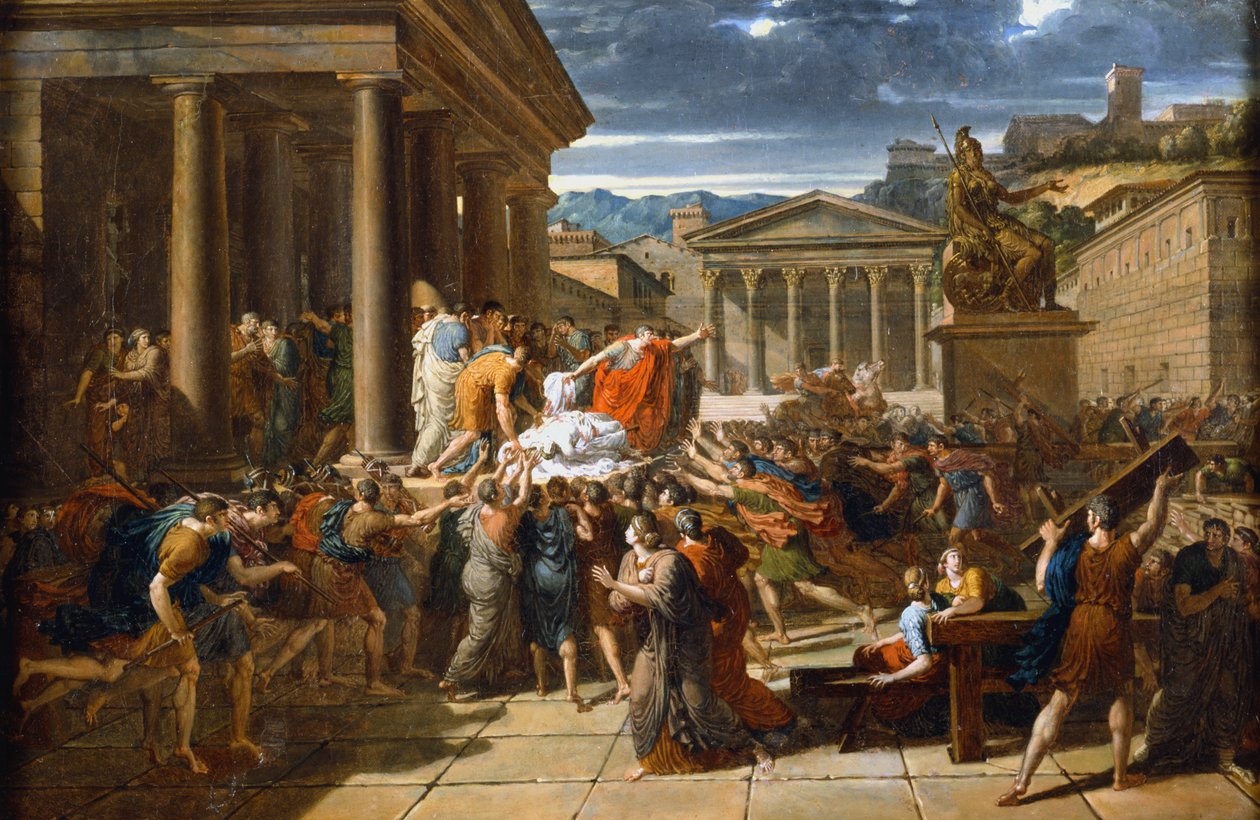 Smrt Caesara, 44 př.nl c1780-1832. od Guillaume Lethiere