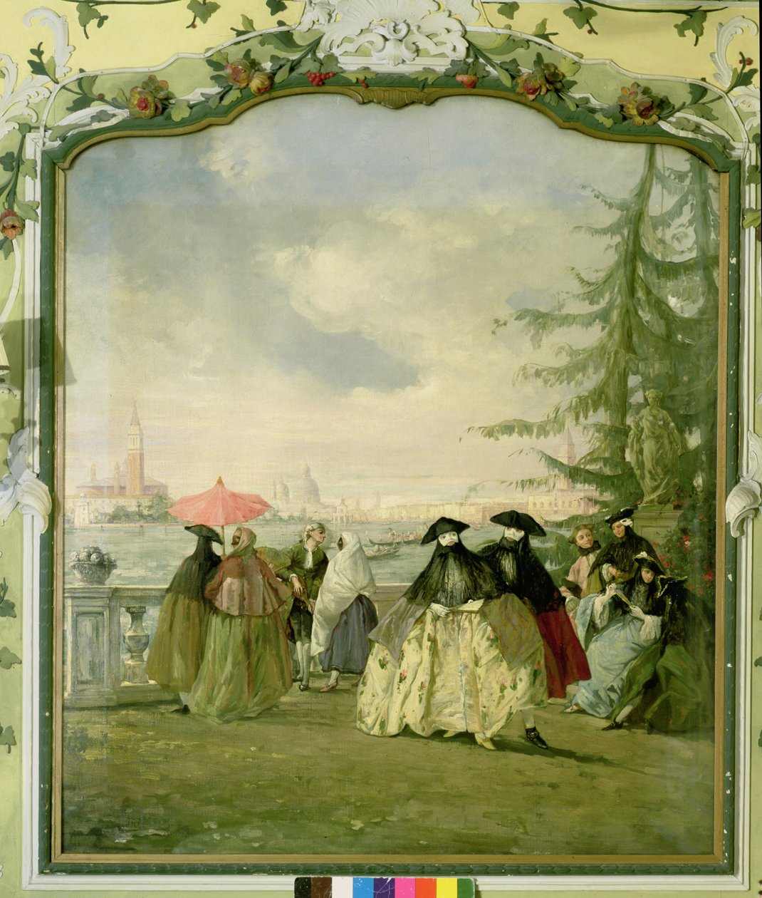Maskovaný pár v Giardini, Benátky od Guiseppe Ponga