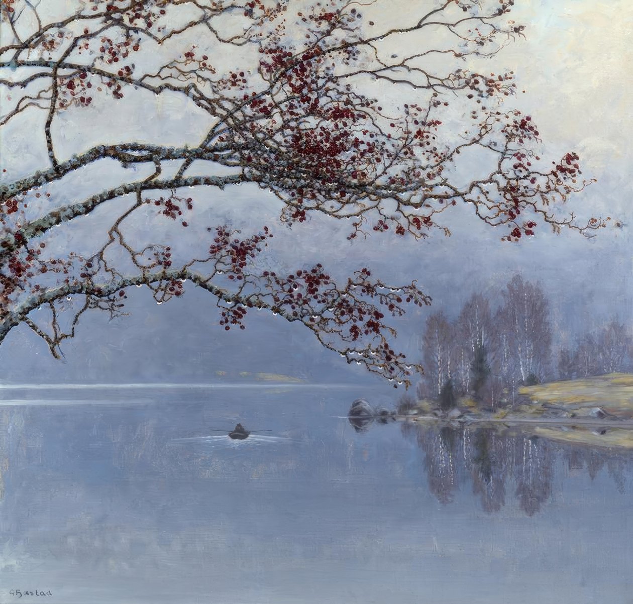 Herbststimmung am See od Gustaf Edolf Fjaestad