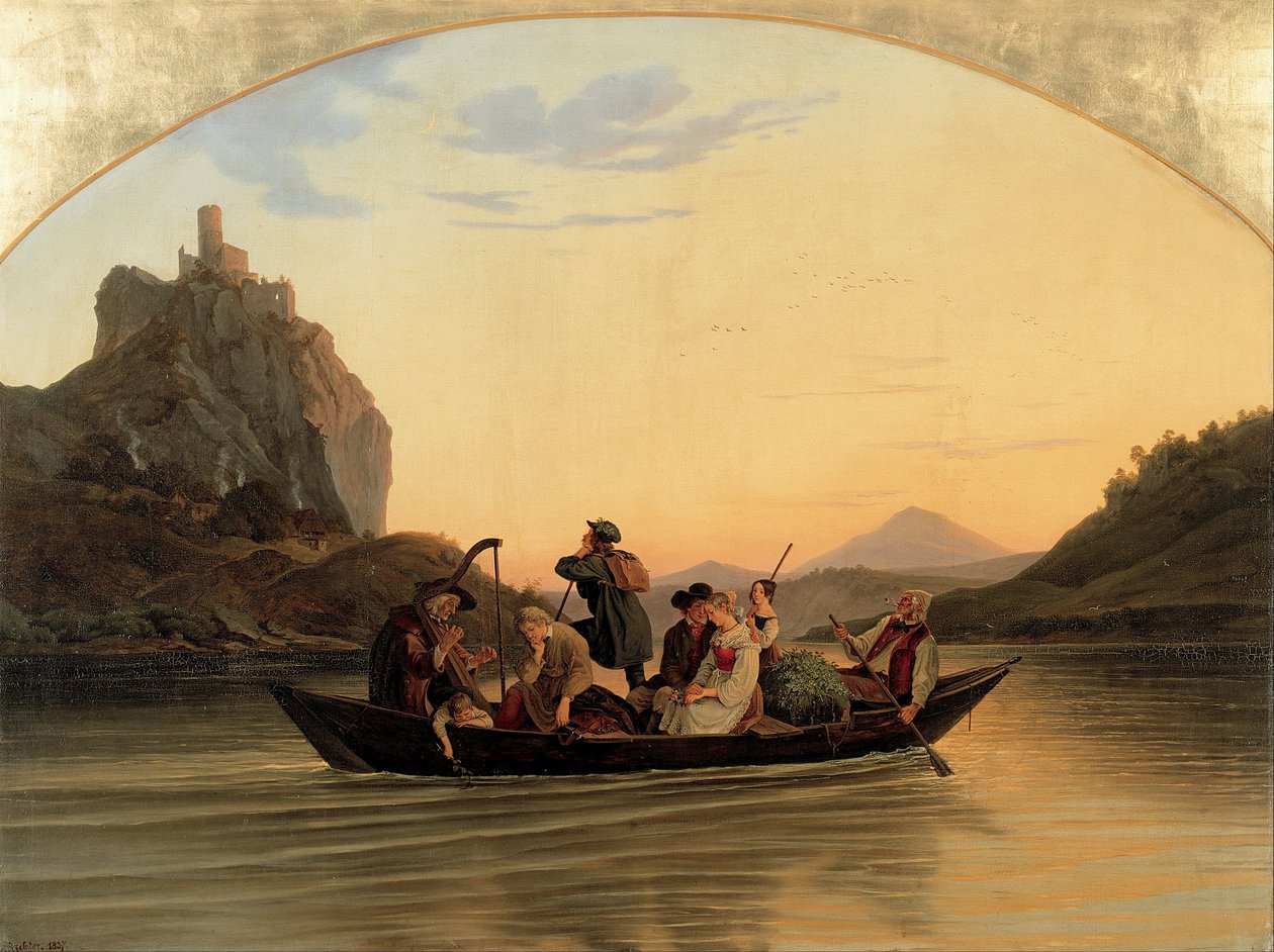 Přejezd na Schreckensteinu od Gustav Karl Ludwig Richter