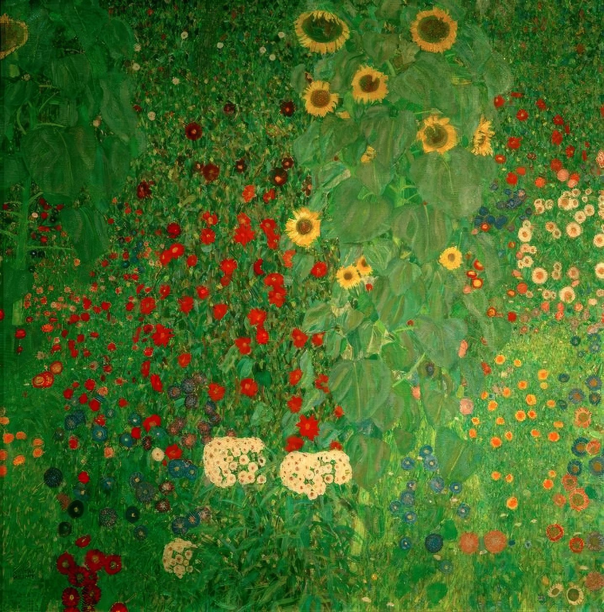 Chata zahrada se slunečnicemi od Gustav Klimt