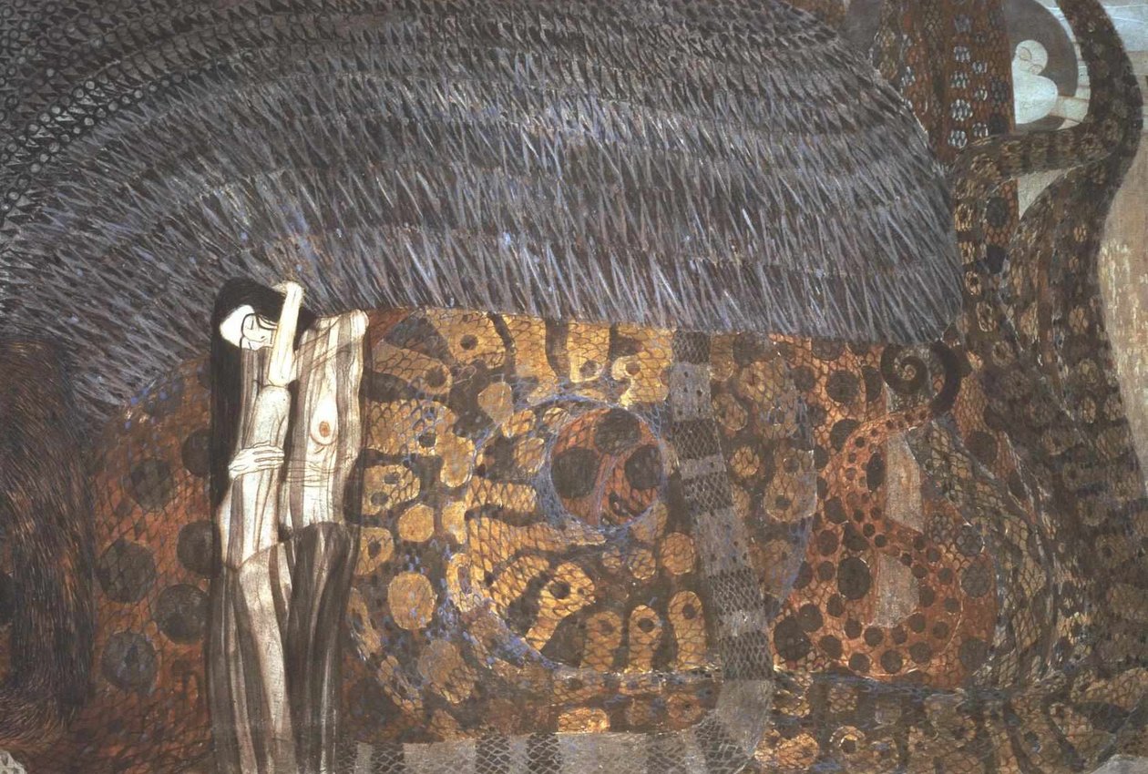 Beethovenův vlys - konzumující bolest od Gustav Klimt