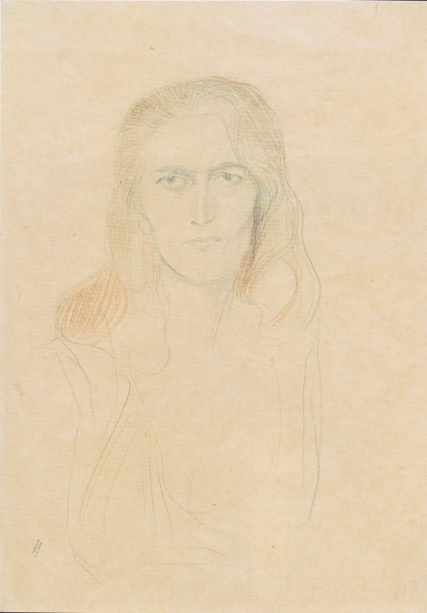 Poloviční portrét ženy zepředu (Erinnye) od Gustav Klimt