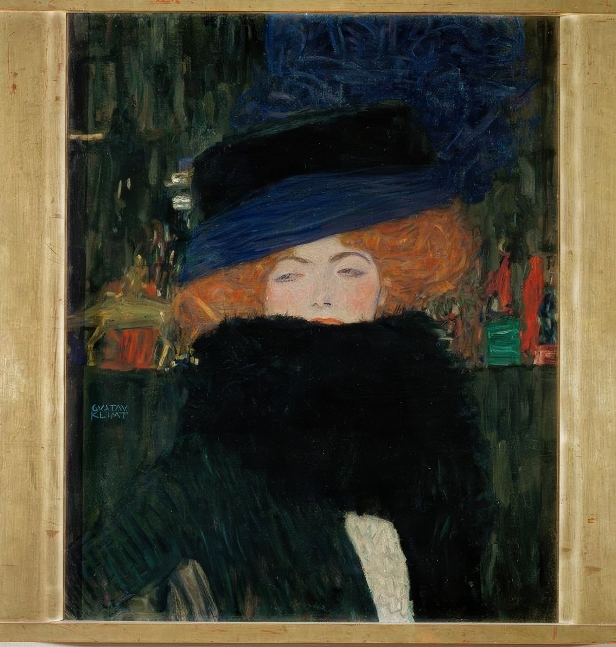 Dáma s kloboukem a péřovým boa od Gustav Klimt
