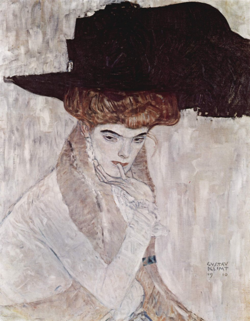 Černý klobouk od Gustav Klimt