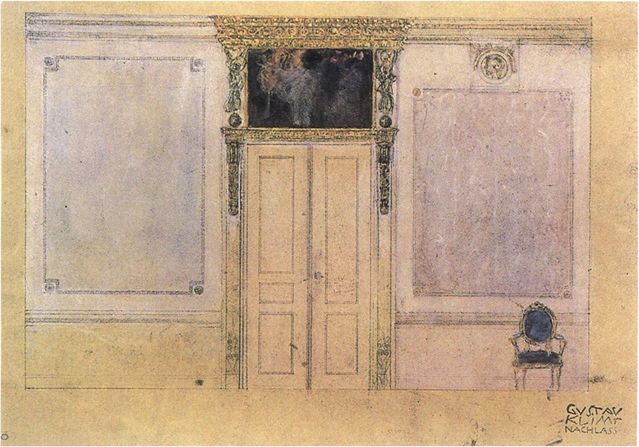 Předloha pro návrh hudebního salonu v Palais Dumba. od Gustav Klimt