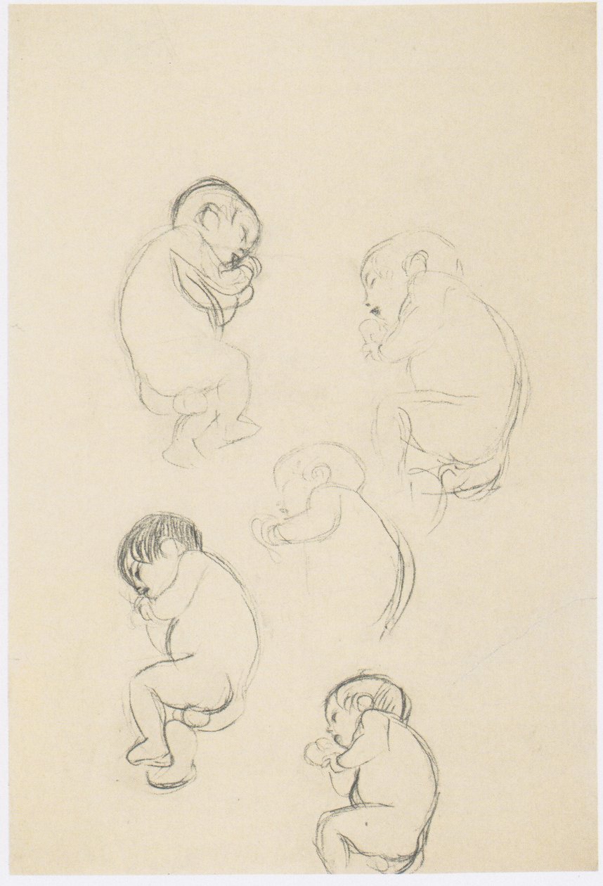 Pět studií spícího dítěte od Gustav Klimt