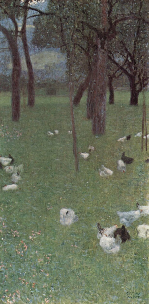 Zahrada s kuřaty v St. Agatha od Gustav Klimt