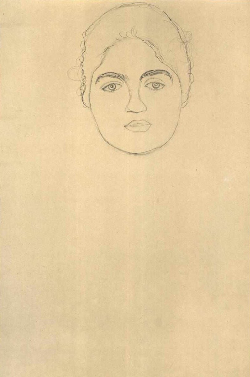 Vedoucí studie zepředu 001 od Gustav Klimt