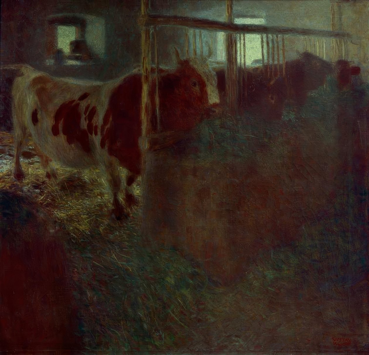 Krávy ve stodole od Gustav Klimt