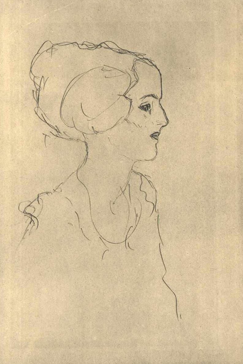 Dívka v profilu vpravo od Gustav Klimt