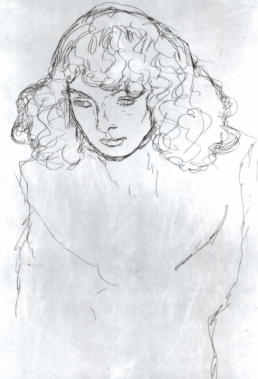 Dívčí hlava od Gustav Klimt