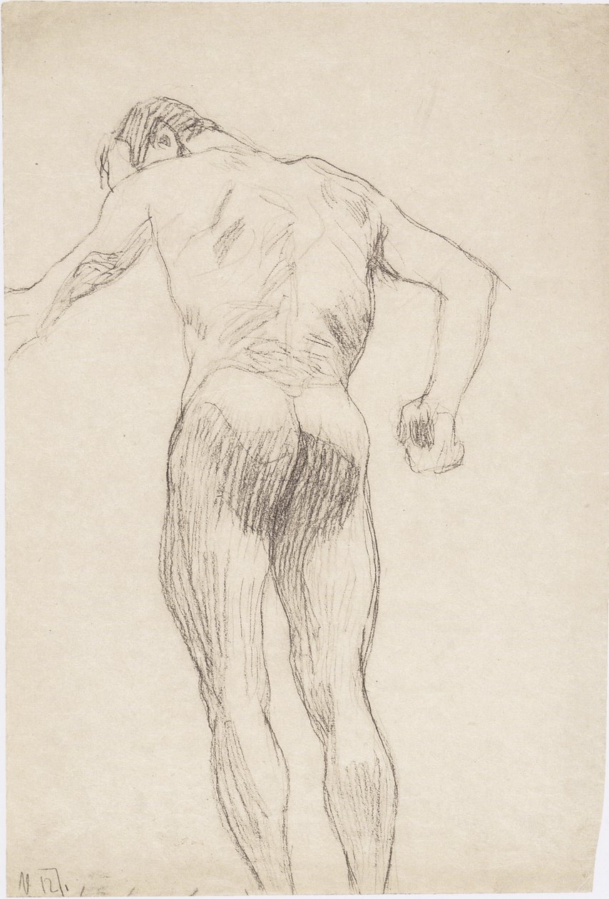 Mužská záda nahá nalevo od Gustav Klimt