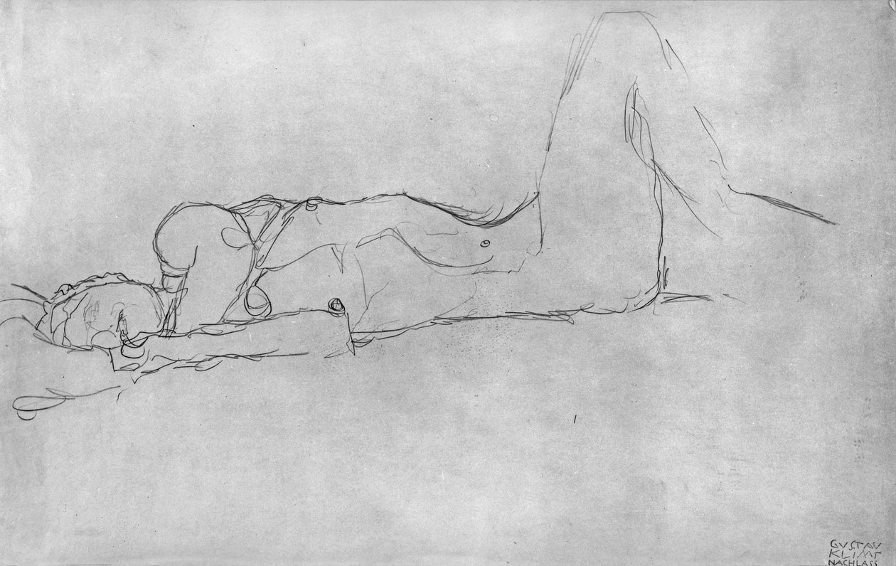 Ležící ženský akt od Gustav Klimt