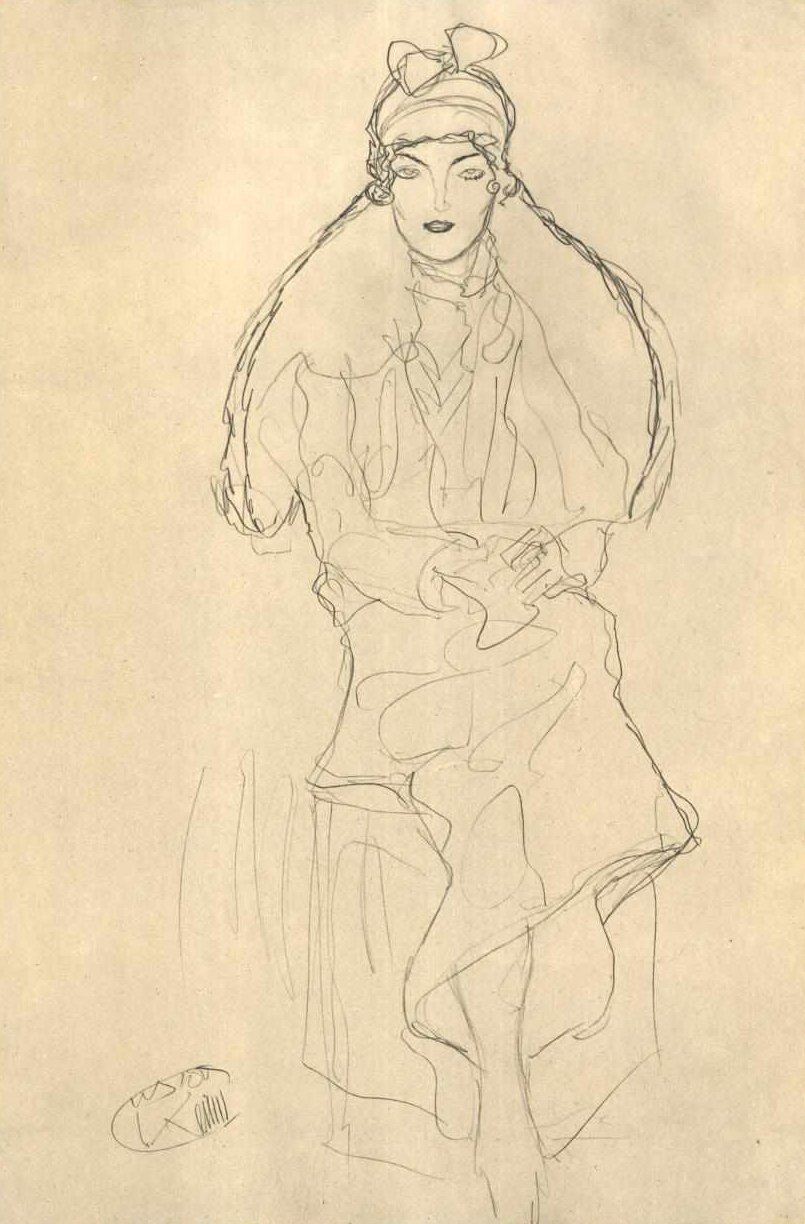 Sedící zepředu od Gustav Klimt