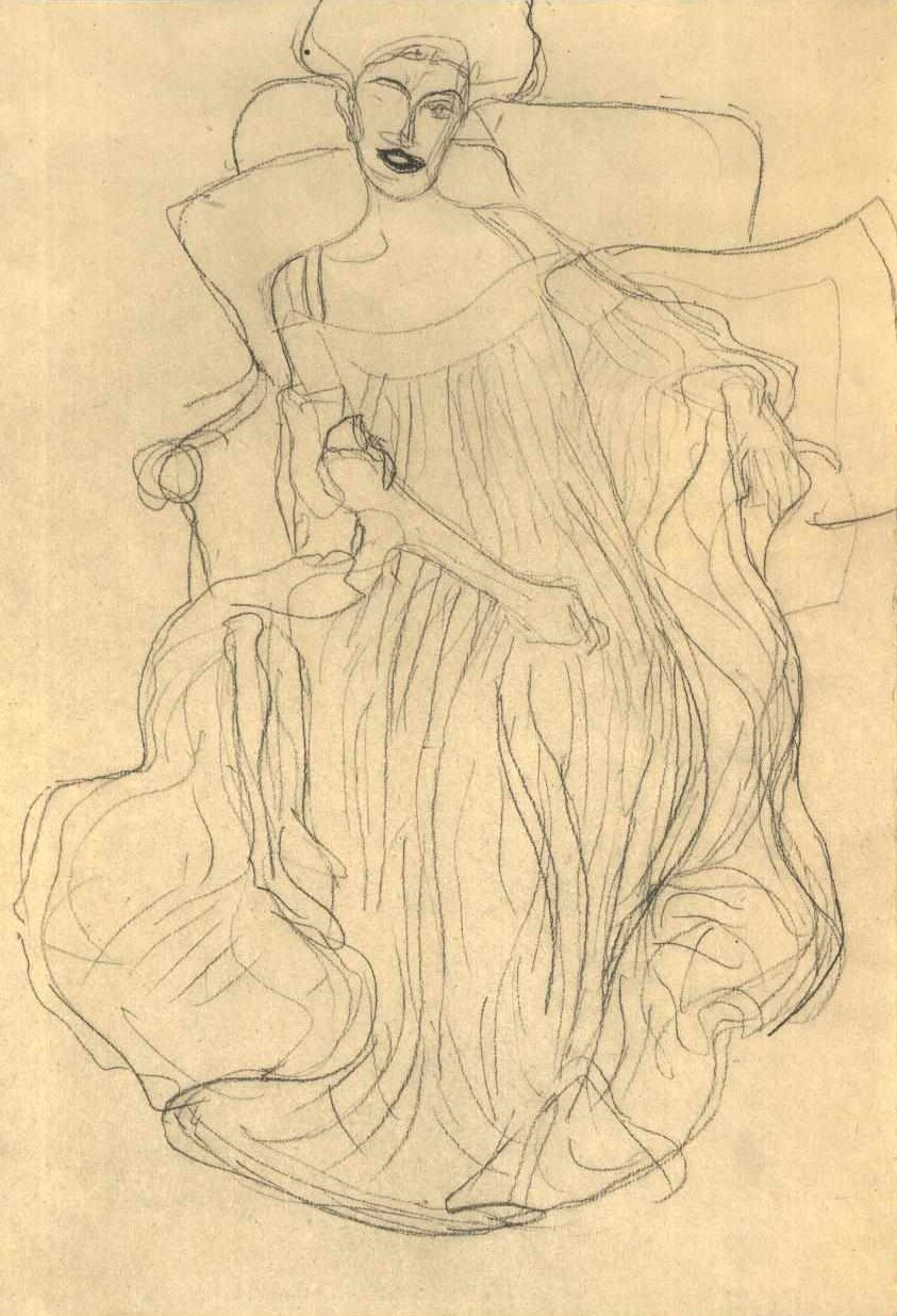 Sedící zepředu 001 od Gustav Klimt